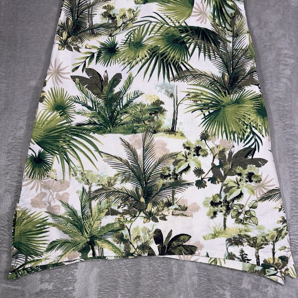TOMMY BAHAMA Women's Palm Green & White LINEN BLEND DRESS sz S/P Beach Coast - Picture 3 of 13